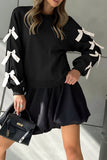 Bow-Accent Long-Sleeve Sweatshirt