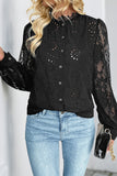 Lace Button-Front Blouse