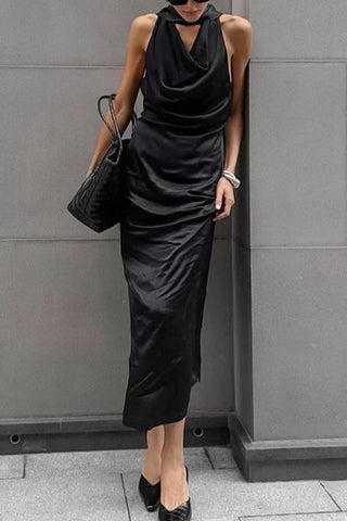 Elegant Draped Midi Dress