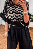 Wave Pattern Knit Sweater