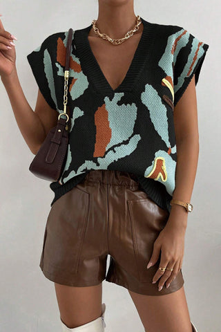 Abstract Pattern Sweater Vest