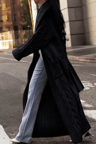 Cable-Knit Open-Front Cardigan