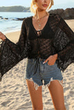 Lace Knit Open-Front Cover-Up