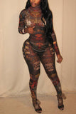 Patterned Full-Body Jumpsuit