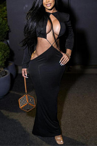Elegant Cut-Out Evening Dress