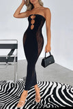 Strapless Cutout Midi Dress