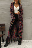 Fringe-Trim Longline Cardigan