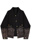 Button-Front Animal Print Jacket