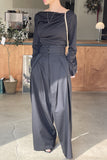 High-Waist Pleated Wide-Leg Pants