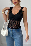 Lace Panel Bow-Tie Tank Top