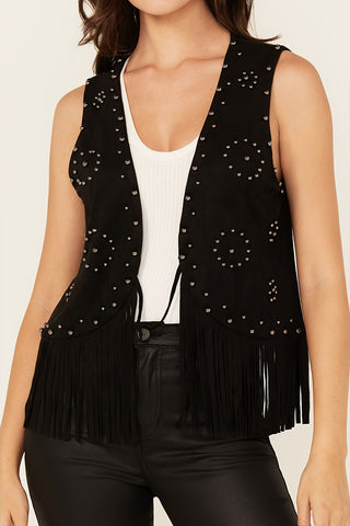 Studded Fringe Vest