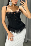Elegant Button-Front Lace Camisole