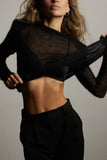 Sheer Long-Sleeve Knit Top