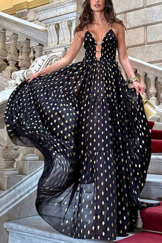 Elegant Polka Dot Casual Dress