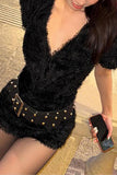V-Neck Fringe Romper