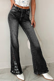 Lace-Trimmed Flare Jeans