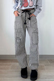 Striped Drawstring Casual Pants
