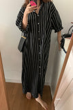 Striped Button-Down Casual Dress