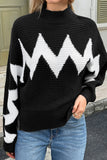 Chevron Patterned Knit Sweater