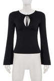 Tie-Front Long Sleeve Top