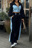 Patchwork Two-Piece Pant Set