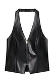 Front-Zip Sleeveless Top