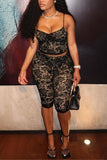 Lace Sleeveless Capris Set