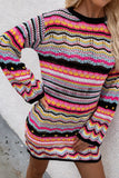 Multicolor Knit Sweater Dress