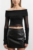 Off-Shoulder Sheer Sleeve Top
