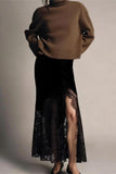 Lace Detail Maxi Skirt