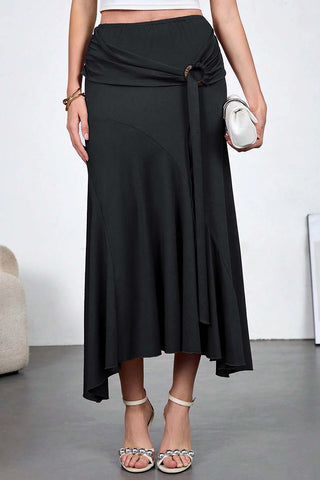 Draped Skirt with Tie Detail