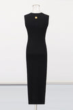 Sleeveless Midi Dress with Keyhole Detail