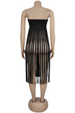 Fringe Strapless Tank Top