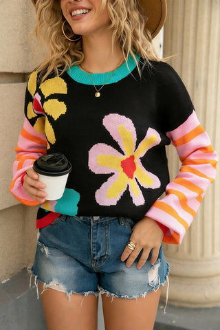 Floral Patterned Sweater