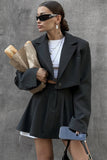 Chic Cropped Blazer and Skirt Set