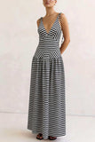 Striped Casual Maxi Dress