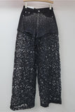 Sequin Mesh Wide Leg Pants