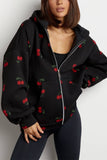 Zip-Up Printed Hoodie