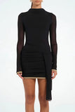 Elegant Draped Asymmetrical Dress
