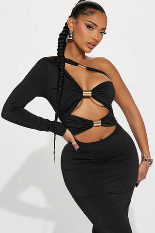 Asymmetric Cutout Evening Dress