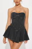 Strapless Denim Mini Dress