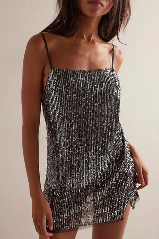 Sequin-Embellished Mini Dress