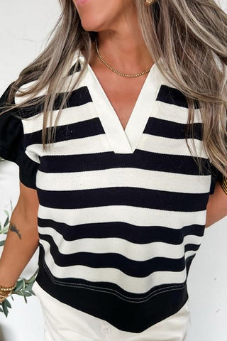 Striped V-Neck T-Shirt
