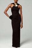 Elegant Halter Neck Evening Gown