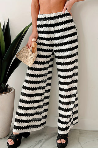 Striped Wide-Leg Casual Pants