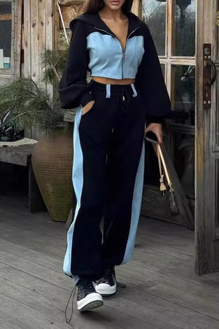 Zip-Up Stylish Pants Set