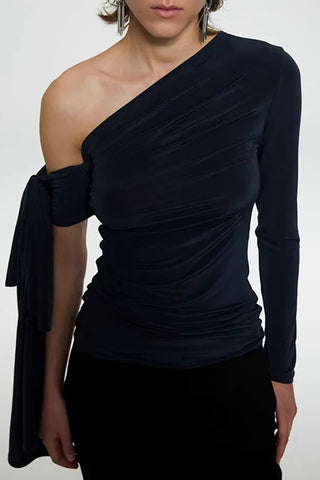 Asymmetrical One-Shoulder Blouse