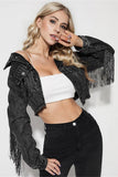 Fringed Cropped Denim Jacket