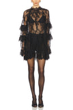 Elegant Lace Sheer Overlay Dress