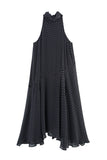 Polka Dot High Neck Casual Dress